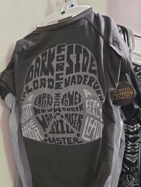 Star Wars Gray Graphic Tee with Typographic Helmet